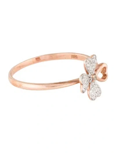 Pre-owned Ring 14k Diamond Clover Cocktail  In Multi