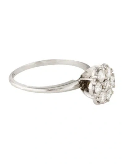 Pre-owned Ring 14k Diamond Cluster Cocktail  In Multi