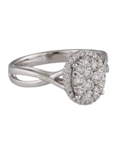 Pre-owned Ring 14k Diamond Cluster Cocktail  In Multi