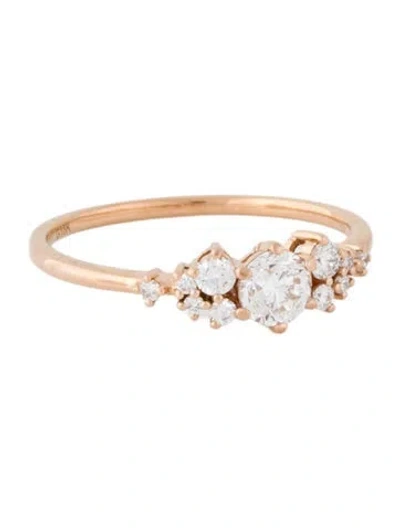 Pre-owned Ring 14k Diamond Cluster Engagement  In Multi