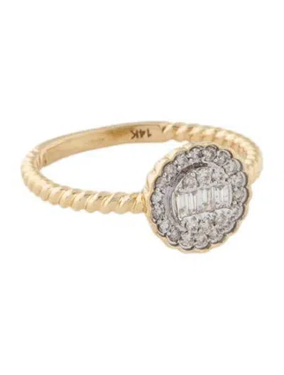 Pre-owned Ring 14k Diamond Cocktail In Multi