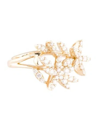 Pre-owned Ring 14k Diamond Cocktail  In Multi