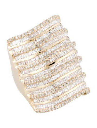 Pre-owned Ring 14k Diamond Cocktail  In Multi