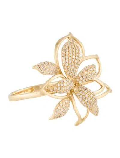 Pre-owned Ring 14k Diamond Cocktail  In Multi