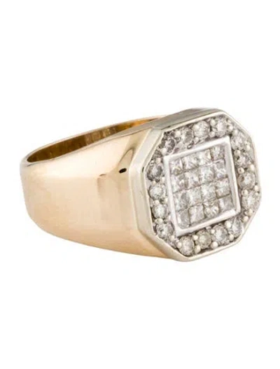 Pre-owned Ring 14k Diamond Cocktail  In Multi