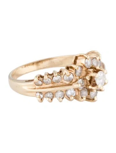 Pre-owned Ring 14k Diamond Cocktail  In Multi