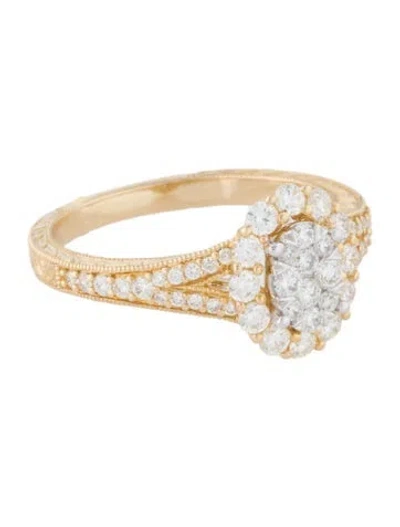 Pre-owned Ring 14k Diamond Cocktail  In Multi