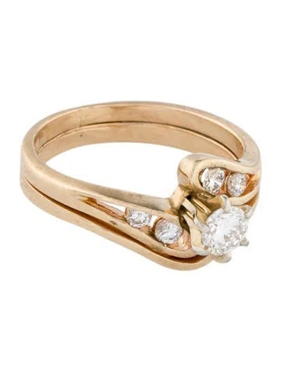 Pre-owned Ring 14k Diamond Cocktail  In Multi