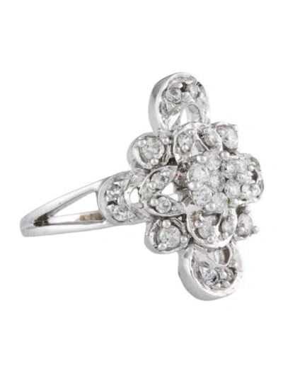 Pre-owned Ring 14k Diamond Cocktail  In Multi