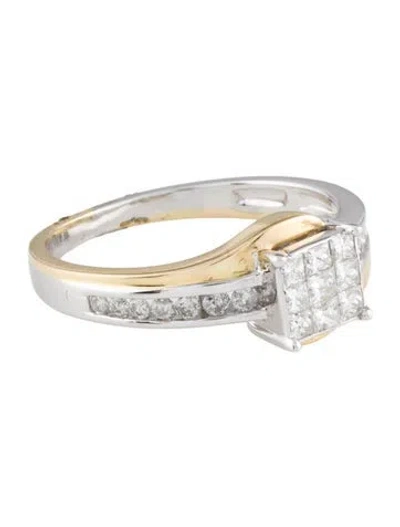 Pre-owned Ring 14k Diamond Cocktail  In Multi