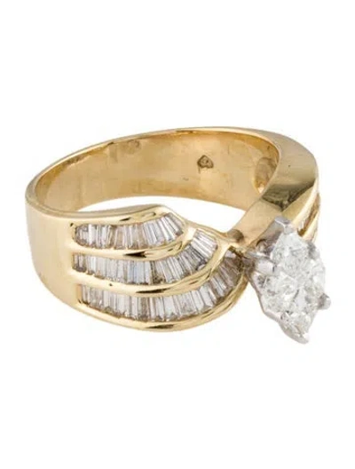 Pre-owned Ring 14k Diamond Cocktail  In Multi