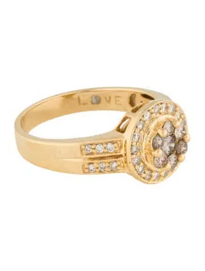 Pre-owned Ring 14k Diamond Cocktail  In Multi