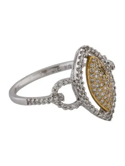 Pre-owned Ring 14k Diamond Cocktail  In Multi