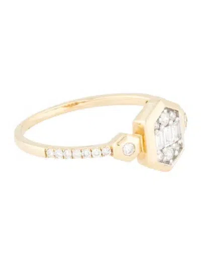 Pre-owned Ring 14k Diamond Cocktail  In Multi