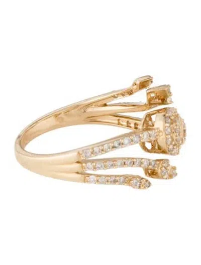 Pre-owned Ring 14k Diamond Cocktail  In Multi