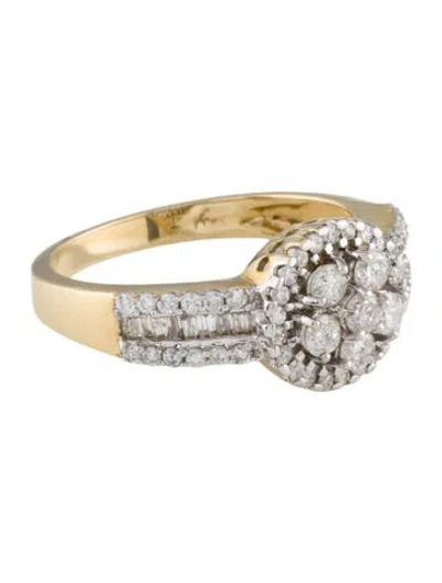 Pre-owned Ring 14k Diamond Cocktail  In Multi