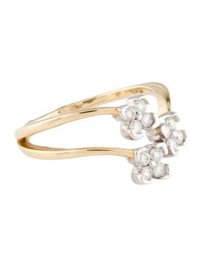 Pre-owned Ring 14k Diamond Cocktail  In Multi