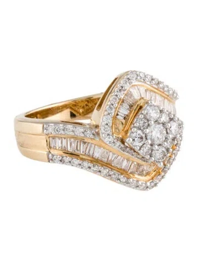 Pre-owned Ring 14k Diamond Cocktail  In Multi
