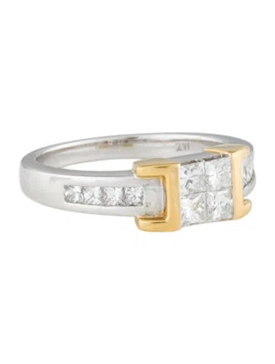 Pre-owned Ring 14k Diamond Cocktail  In Multi