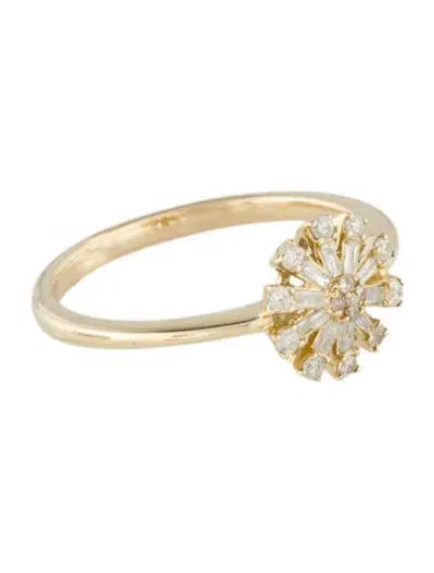 Pre-owned Ring 14k Diamond Cocktail  In Multi
