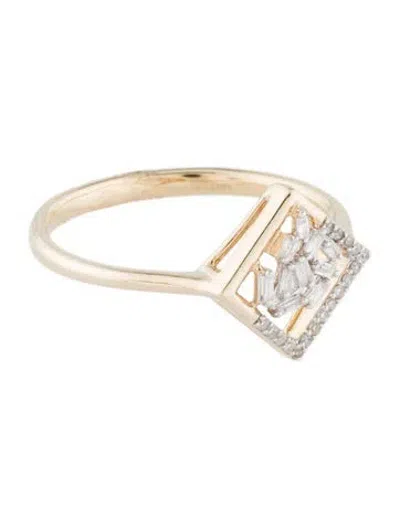 Pre-owned Ring 14k Diamond Cocktail  In Multi