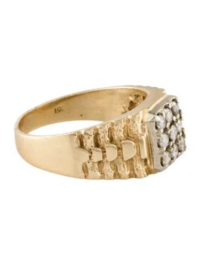 Pre-owned Ring 14k Diamond Cocktail  In Multi