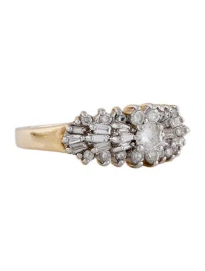 Pre-owned Ring 14k Diamond Cocktail  In Multi