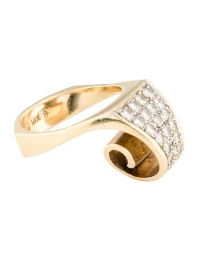 Pre-owned Ring 14k Diamond Cocktail  In Multi