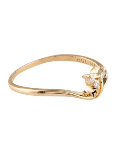 Pre-owned Ring 14k Diamond Cocktail  In Multi