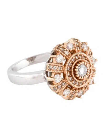 Pre-owned Ring 14k Diamond Cocktail  In Multi
