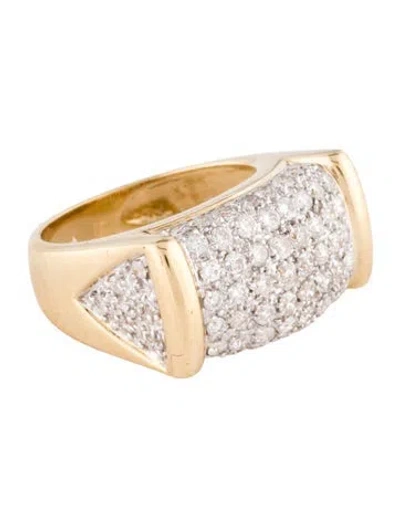 Pre-owned Ring 14k Diamond Cocktail  In Multi