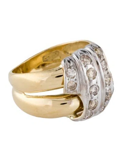 Pre-owned Ring 14k Diamond Cocktail  In Multi