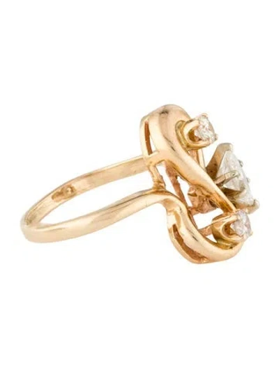 Pre-owned Ring 14k Diamond Cocktail  In Multi