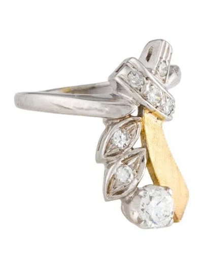 Pre-owned Ring 14k Diamond Cocktail  In Multi