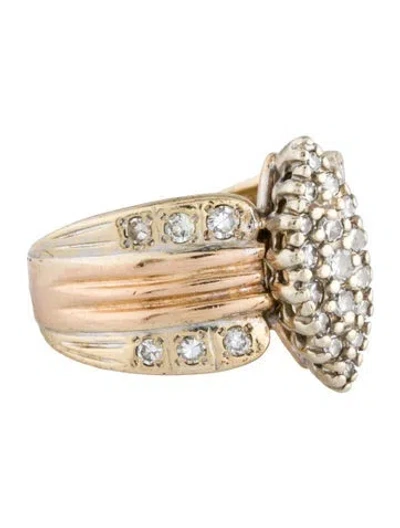Pre-owned Ring 14k Diamond Cocktail  In Multi