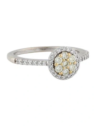 Pre-owned Ring 14k Diamond Cocktail  In Multi