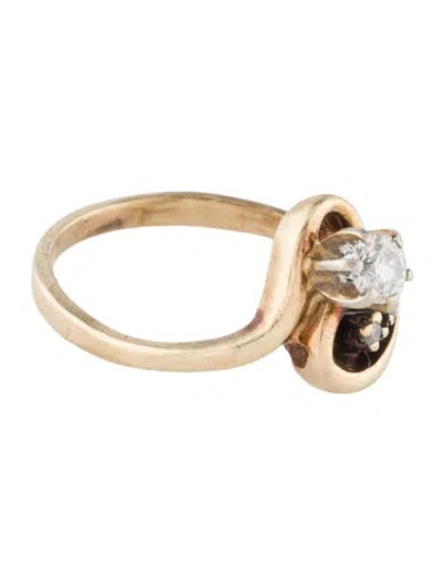 Pre-owned Ring 14k Diamond Cocktail  In Multi