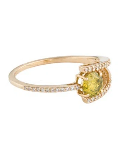 Pre-owned Ring 14k Diamond Cocktail  In Multi