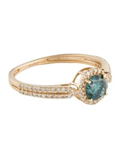 Pre-owned Ring 14k Diamond Cocktail  In Multi