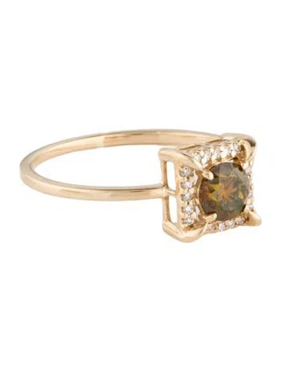 Pre-owned Ring 14k Diamond Cocktail  In Multi