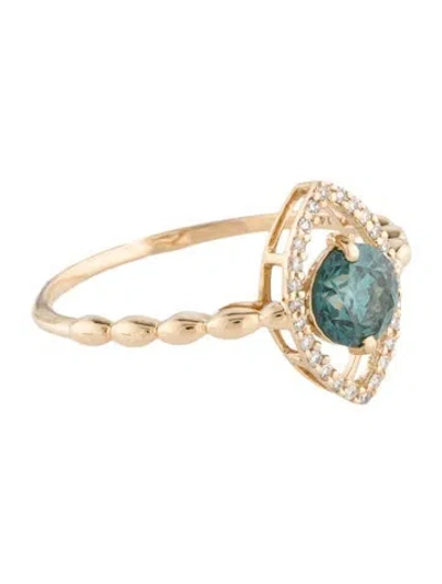 Pre-owned Ring 14k Diamond Cocktail  In Multi