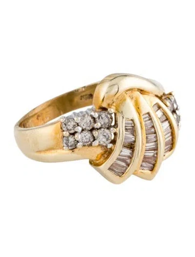 Pre-owned Ring 14k Diamond Cocktail  In Multi