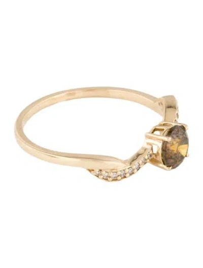 Pre-owned Ring 14k Diamond Cocktail  In Multi