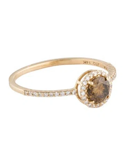 Pre-owned Ring 14k Diamond Cocktail  In Multi