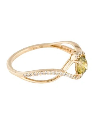 Pre-owned Ring 14k Diamond Cocktail  In Multi