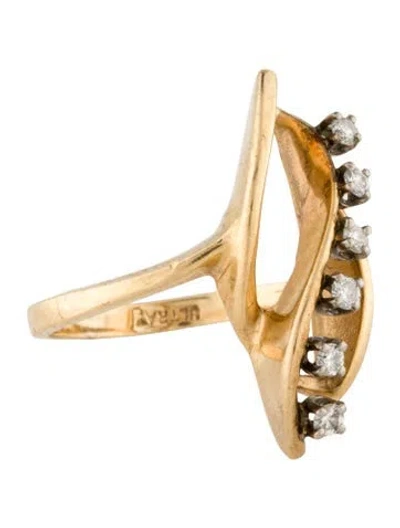 Pre-owned Ring 14k Diamond Cocktail  In Multi