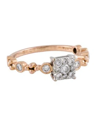 Pre-owned Ring 14k Diamond Cocktail  In Multi