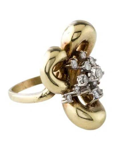 Pre-owned Ring 14k Diamond Cocktail  In Multi