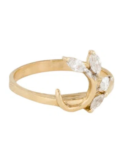 Pre-owned Ring 14k Diamond Cocktail  In Multi