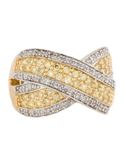 Pre-owned Ring 14k Diamond Cocktail  In Multi